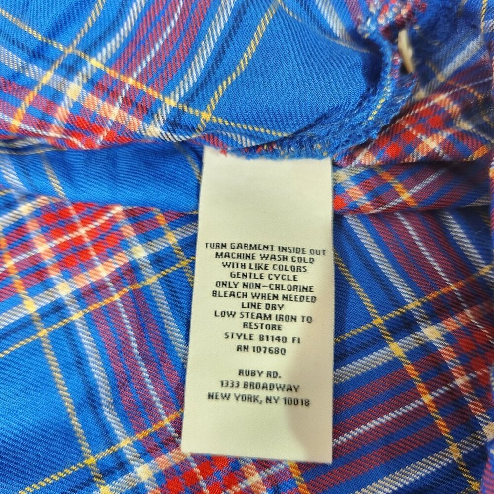 Ruby Rd Lapis Multi Long Relaxed A Line Soft Button Up Top Shirt Size XL (11) - Picture 10 of 11